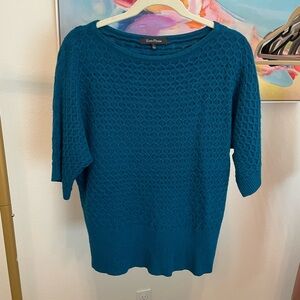 Evan Picone Deep Teal Women's Crew Neck Sweater Large